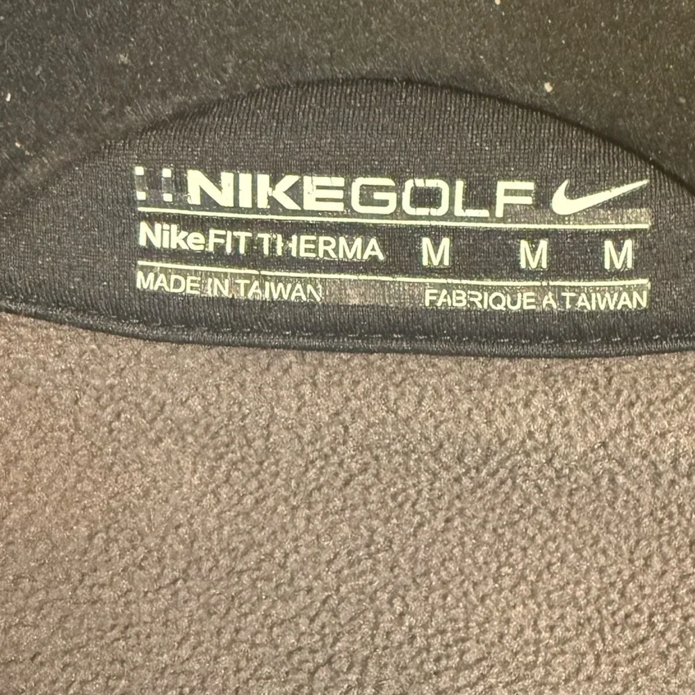 Nike Golf Mens NikeFIT Therma 1/4‎ Zip Fleece Pullover Black Grey Medium Cozy